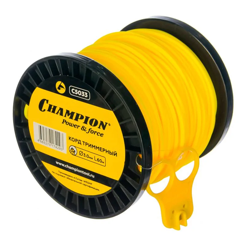 корда для триммера. 4мм*262м (витой квадрат + нож). леска elitech 0809. леска для триммера haisser, витой квадрат, 3. корда для триммера.