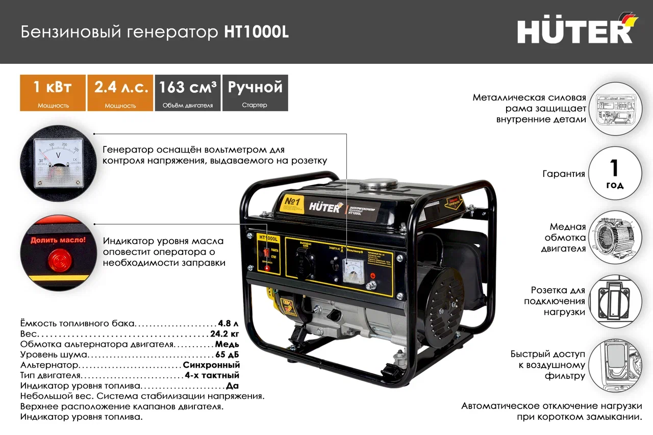 Преимущества генератора HT1000L